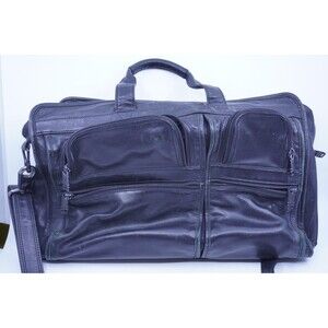 Tumi Alpha 96141D4 All-Leather Expandable Briefcase Shoulder Messenger Bag PC